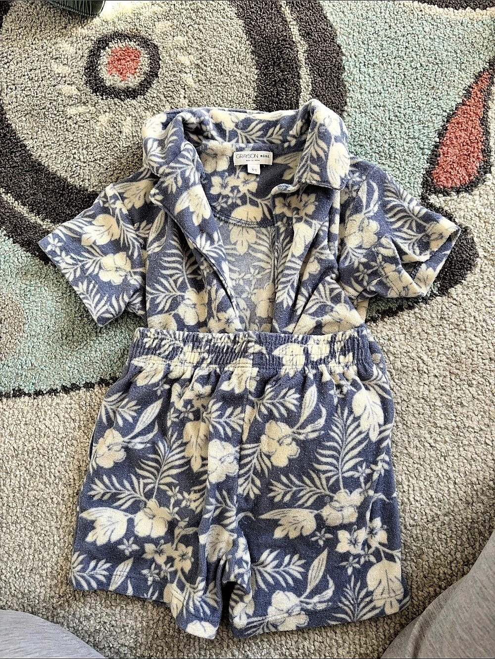 Grayson mini Floral Shirt & Shorts Set Size 3T Like New